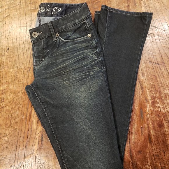 Express Denim - Express - Women's - Skyscraper Jeans - Dark Blue - Size 4